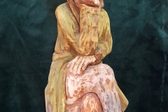 19.Miroslaw Pasewicz Zamyslona rzezba w drewnie 103cm